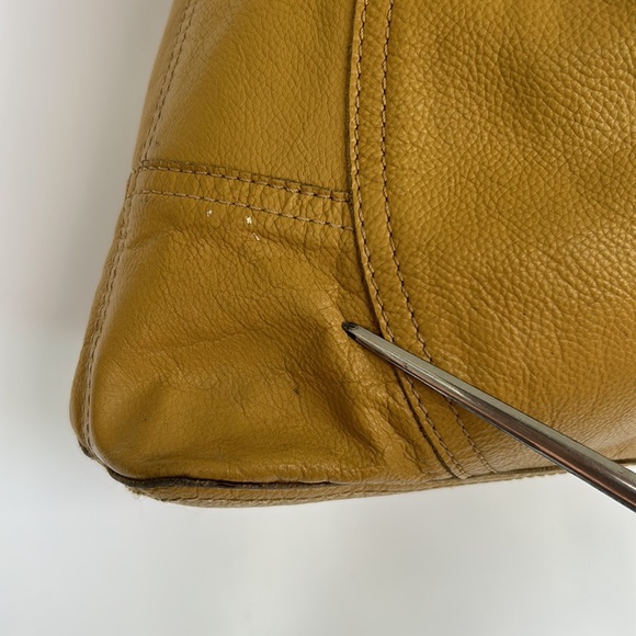 Lucky Brand Leather Drawstring Bucket Bag Hobo Purse - Picture 15 of 16